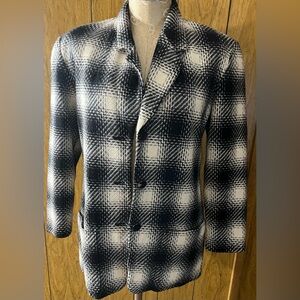 Pendleton Knockabouts ivory black  wool vintage 3 button blazer women’s size 6